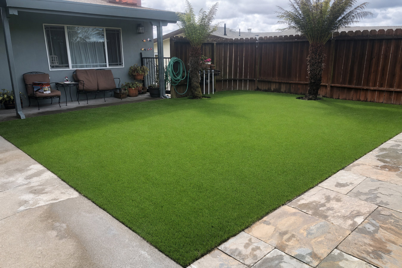 Drought-tolerant turf in Walnut, CA